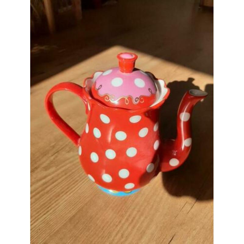 Oilily theepot Douwe Egberts roze rood