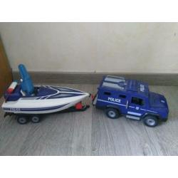 playmobil politie auto met kar en boot