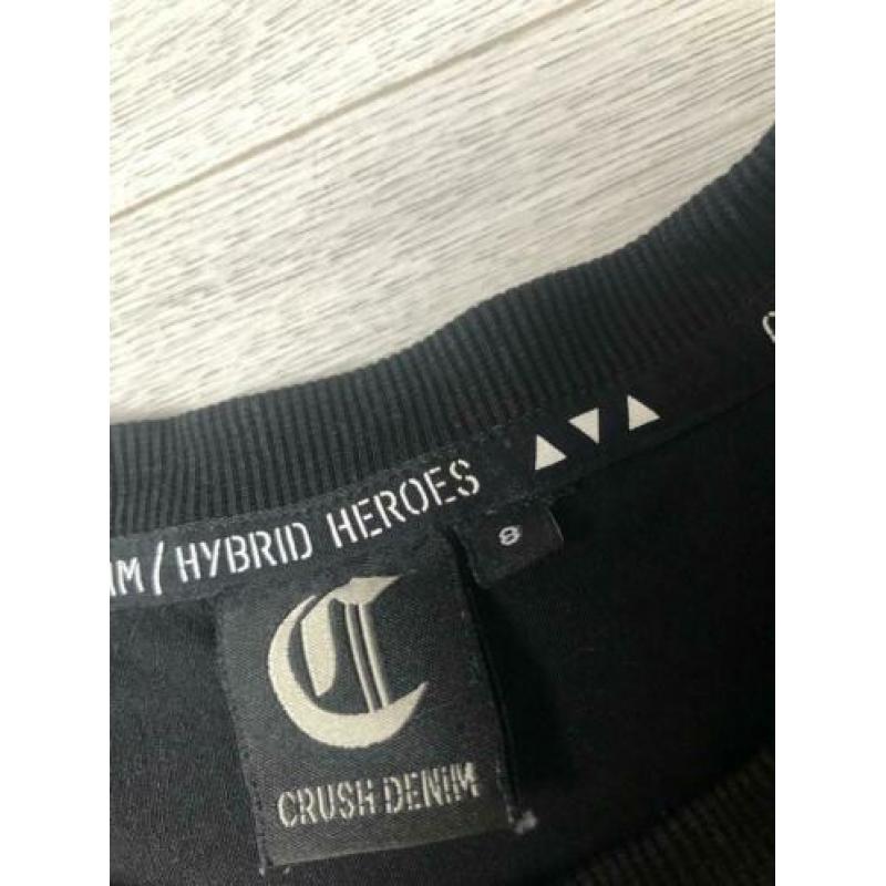 Crush denim trui 128/8 zwart jongens als nieuw