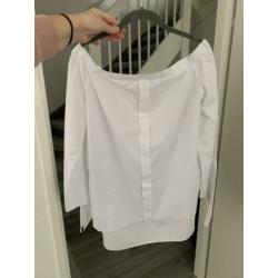 River island witte blouse off shoulder maat 40 L