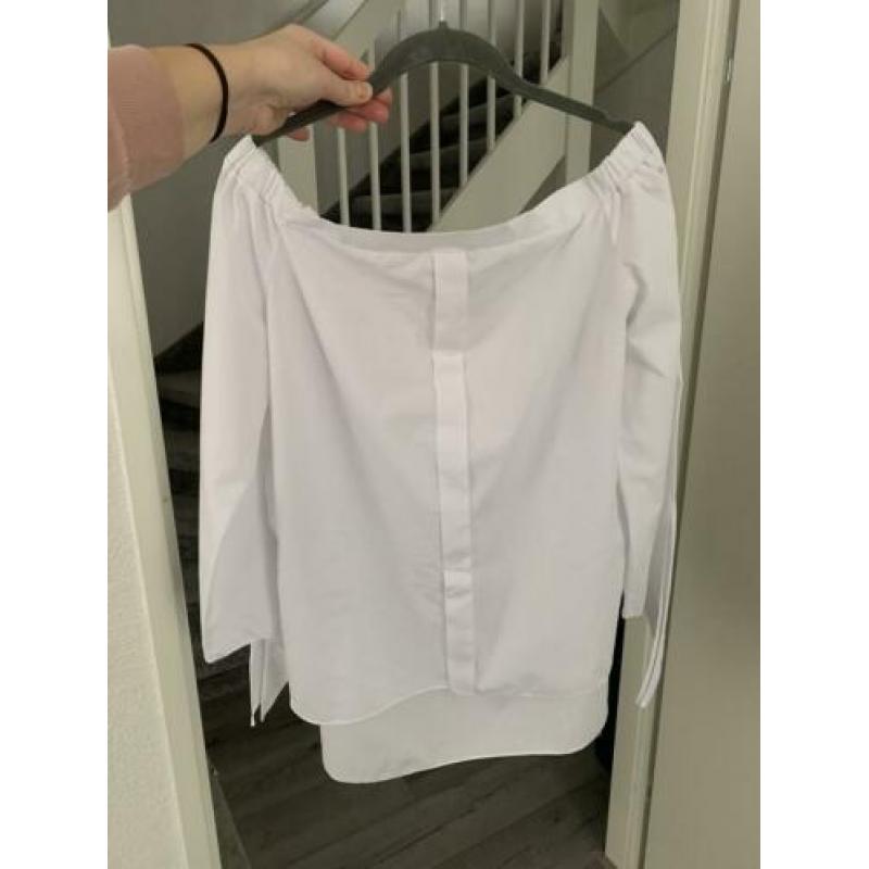 River island witte blouse off shoulder maat 40 L