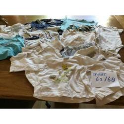 Maat 62 / 68 babykleding: shirts,rompertjes,broekjes,nieuw