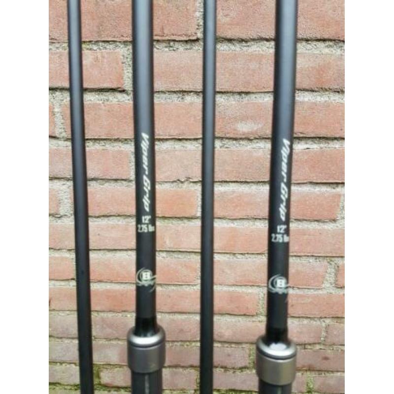 2x B-carp Power Grip 12ft 2.75lb in nieuwstaat