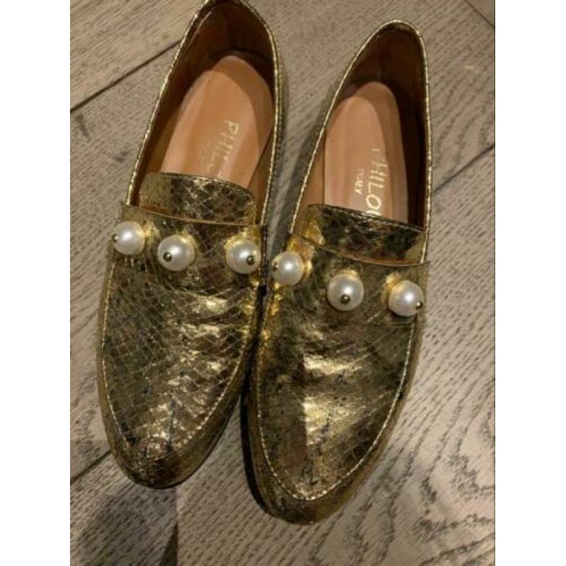 Gouden dames loafer van PHILOU