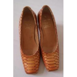 Voltan dames leren pumps - Bruin - Maat 36