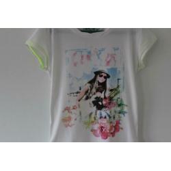 Vingino t-shirt wit meisje mt 10 (140) (bied ex verzendkst)