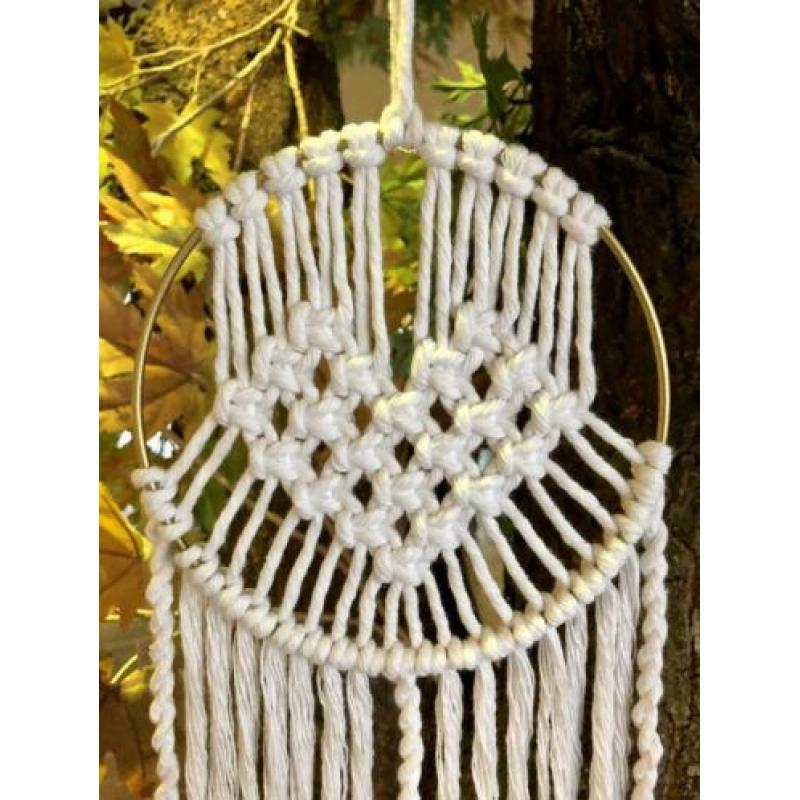 Macramé wanddecoratie dreamcatcher