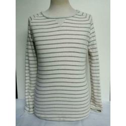 Maison Scotch structuur sweat trui M 38 Grijs streep wit