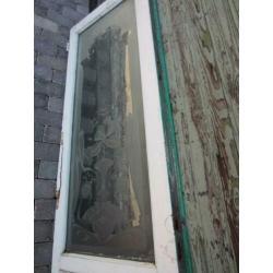 145hx62 en 52,5br Twee glasplaten, ge-etst glas, jugendstil