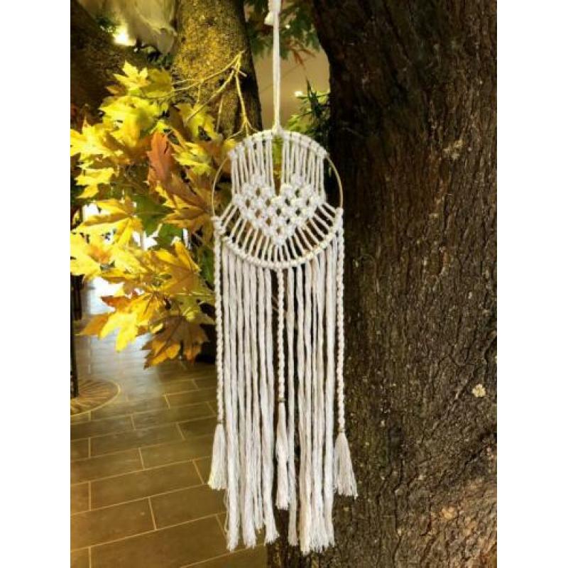 Macramé wanddecoratie dreamcatcher