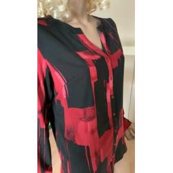 Super mooie rood/zwarte blouse