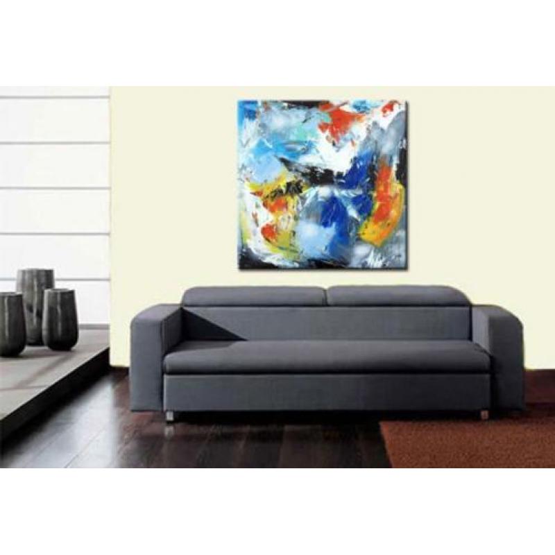 d830 Abstract modern olieverf schilderij 100x100cm