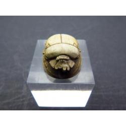 Egyptian steatite scarab with decorations of four Uraeus cob