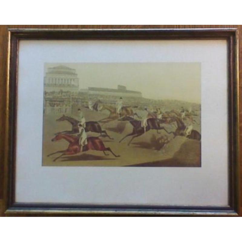 4 antieke prints van 1836 First Liverpool Grand Steeplechase