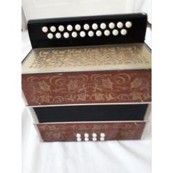 Antieke oude muziek instrument accordeon trekzak