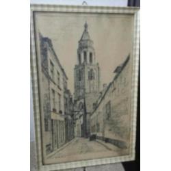 potloodtekening H.Estgerbuh (1879-1959) Arnhem Grote kerk