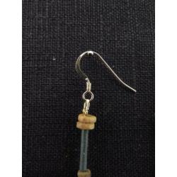 Set of earrings made of Egyptian faience mummy beads with ca