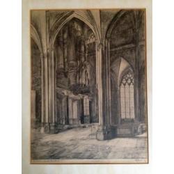 Tekening interieur Eusebiuskerk Arnhem (1942)