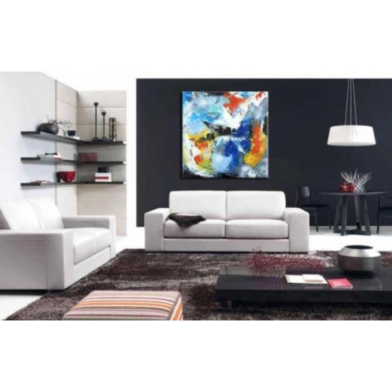 d830 Abstract modern olieverf schilderij 100x100cm