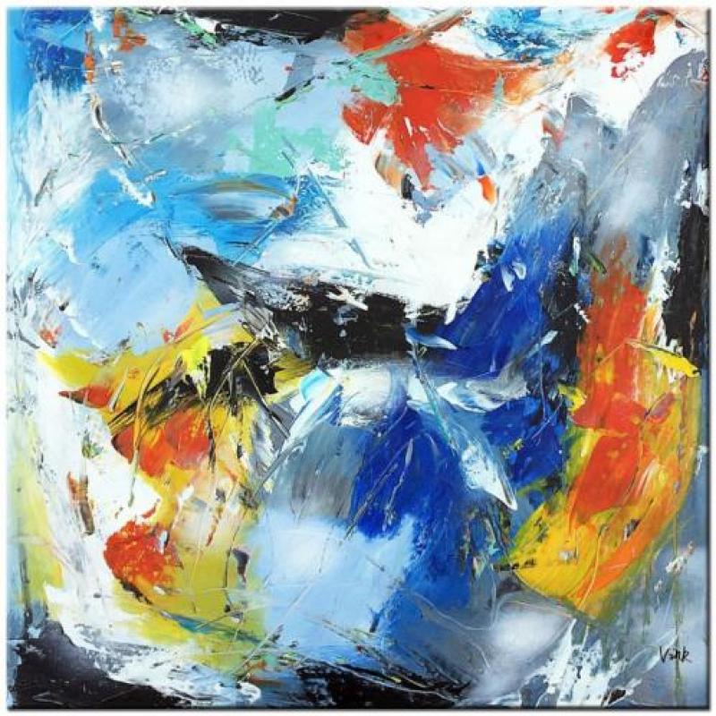 d830 Abstract modern olieverf schilderij 100x100cm