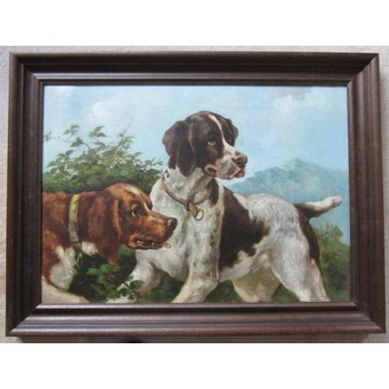 =twee honden==GESIGNEERD==ca 1880/1900========