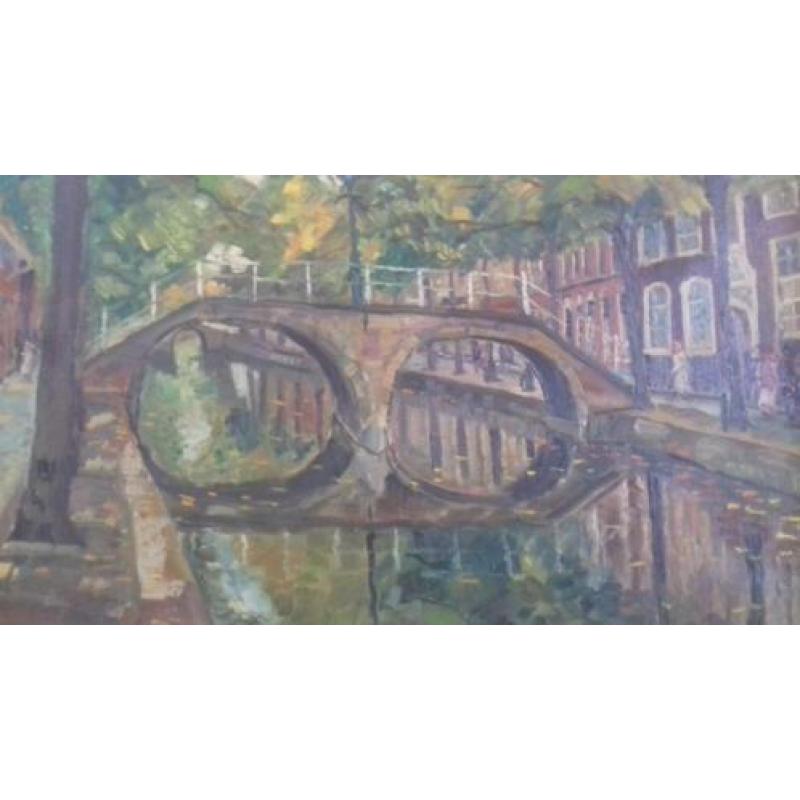 Bruggeman J.A. 1939 gracht schilderij oud