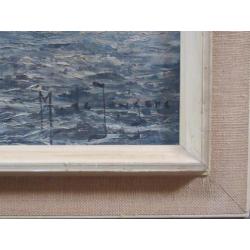 =havengezicht=doek 50 x 80 cm==MARINUS DE JONGERE 1912-1978=