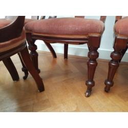 1870 Engelse mahonie stoelen, set van 4, zitten heerlijk