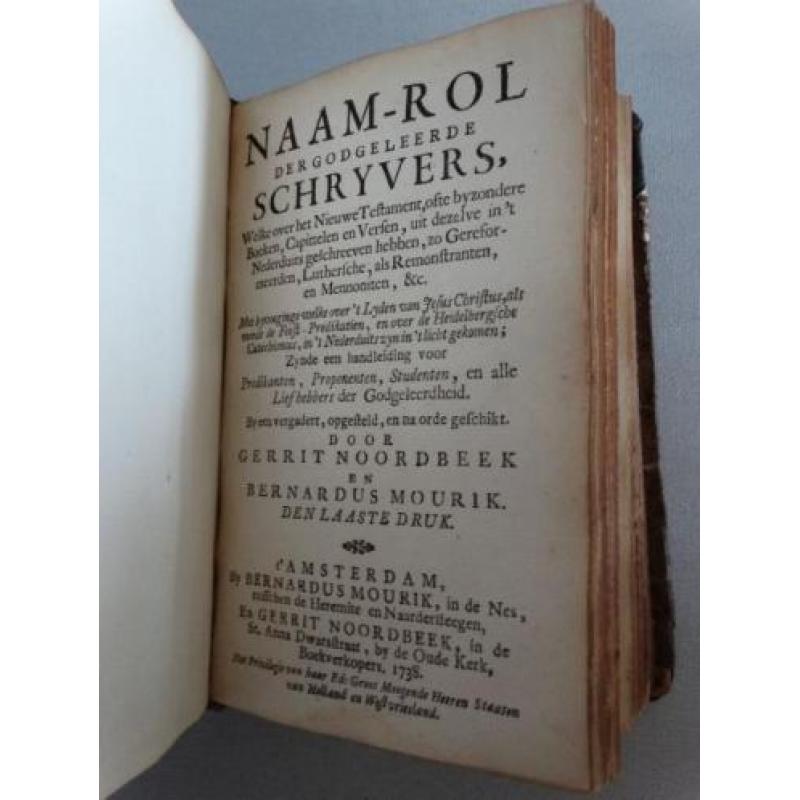 Naamrol der Godgeleerde schrijvers.