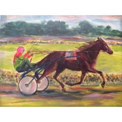 Schilderij met 7 paarden in galop