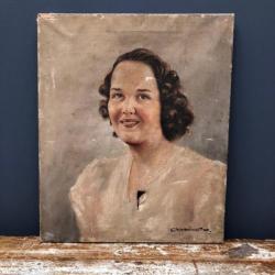 oud sleets portret van engelse dame schilderij kunst vrouw