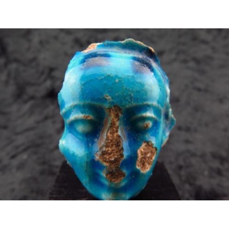 Egyptian faience face of Ptah