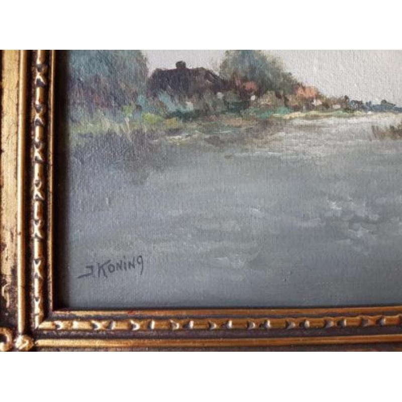 Landschapschilderij van J. Koning