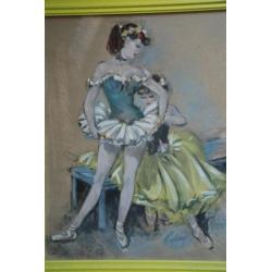 Danseres Tekening, Pastel, Ballet, Ballerina,