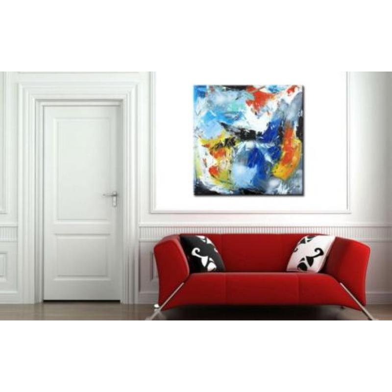 d830 Abstract modern olieverf schilderij 100x100cm