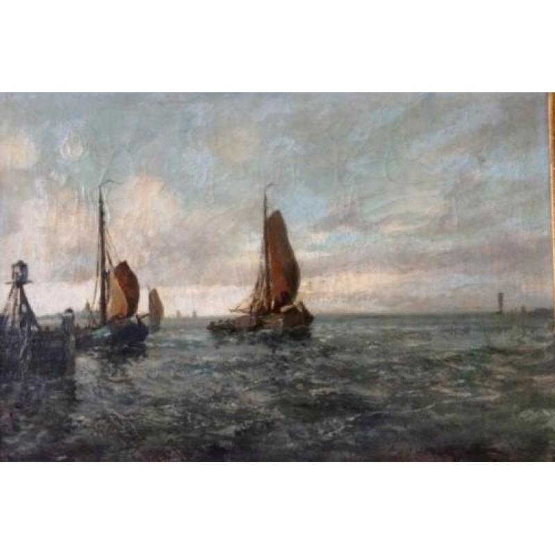 Cornelis de Bruin (1870-1940) 'De pier bij Harderwijk'