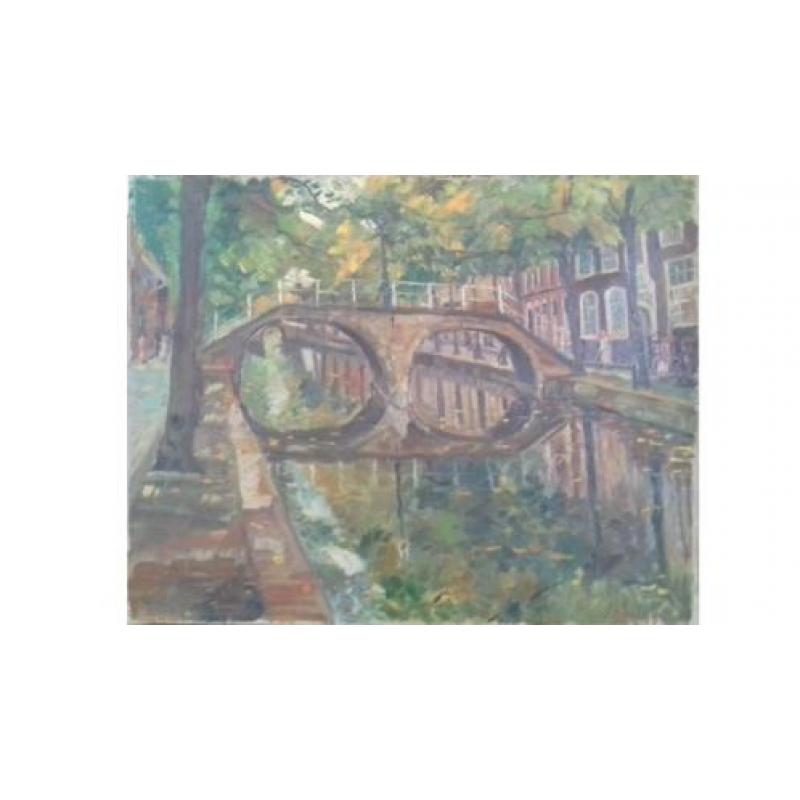 Bruggeman J.A. 1939 gracht schilderij oud