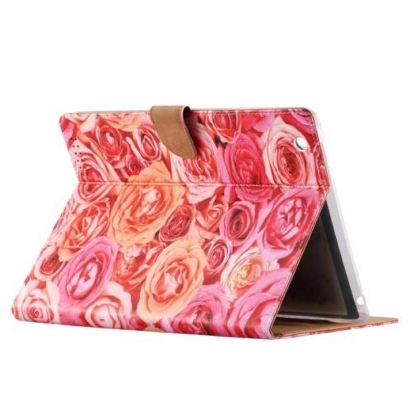 Ntech iPad 2 / 3 / 4 Roos Design Booktype Kunstleer Hoesje