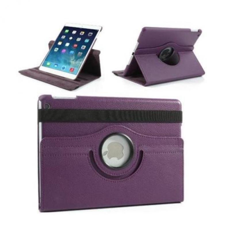 iPad Pro 9.7 inch lederen hoes hoesje 360 graden case- Paars