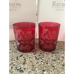 70% korting op 2 Votives "It is the Season" Riviera Maison