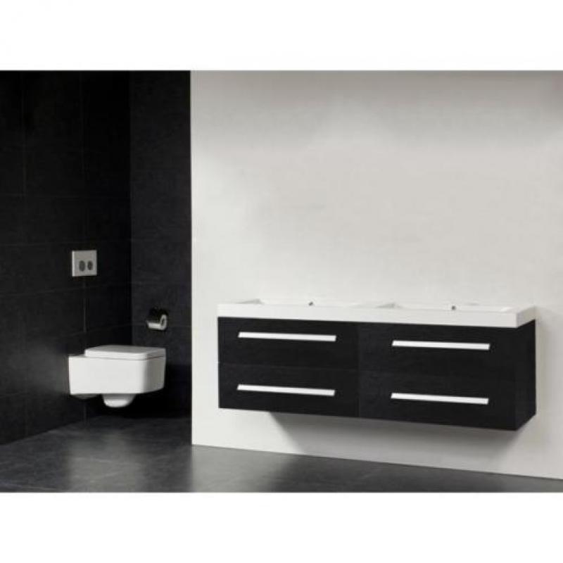 Saniclass Foggia badmeubelset 160cm 0 kraangaten black wood