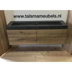 Badmeubel Chêne de Luxe xl 140x40x50 betonlook wasbak!!