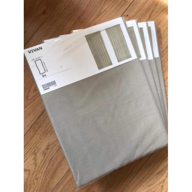 Ikea Vivan vitrage gordijnen, beige, 8 stuks