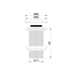 Klikwaste Chroom 5/4" Luxe Lange Clickwaste (Lengte 9 Cm)