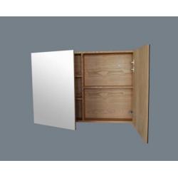 Spiegelkast Wood 80cm massief TeakhoutGeolied Eiken