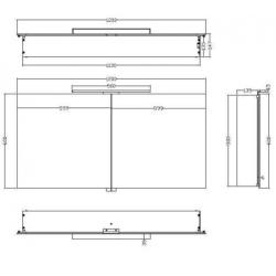 Wiesbaden Luxe spiegelkast +Led verlichting 120x60x14cm