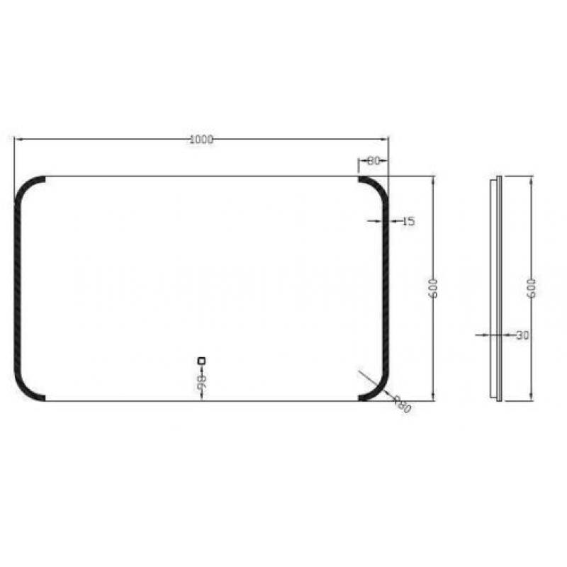 Wiesbaden Bracket dimbare LED condensvrije spiegel 1000x600