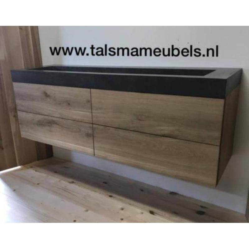 Badmeubel Chêne de Luxe xl 140x40x50 betonlook wasbak!!